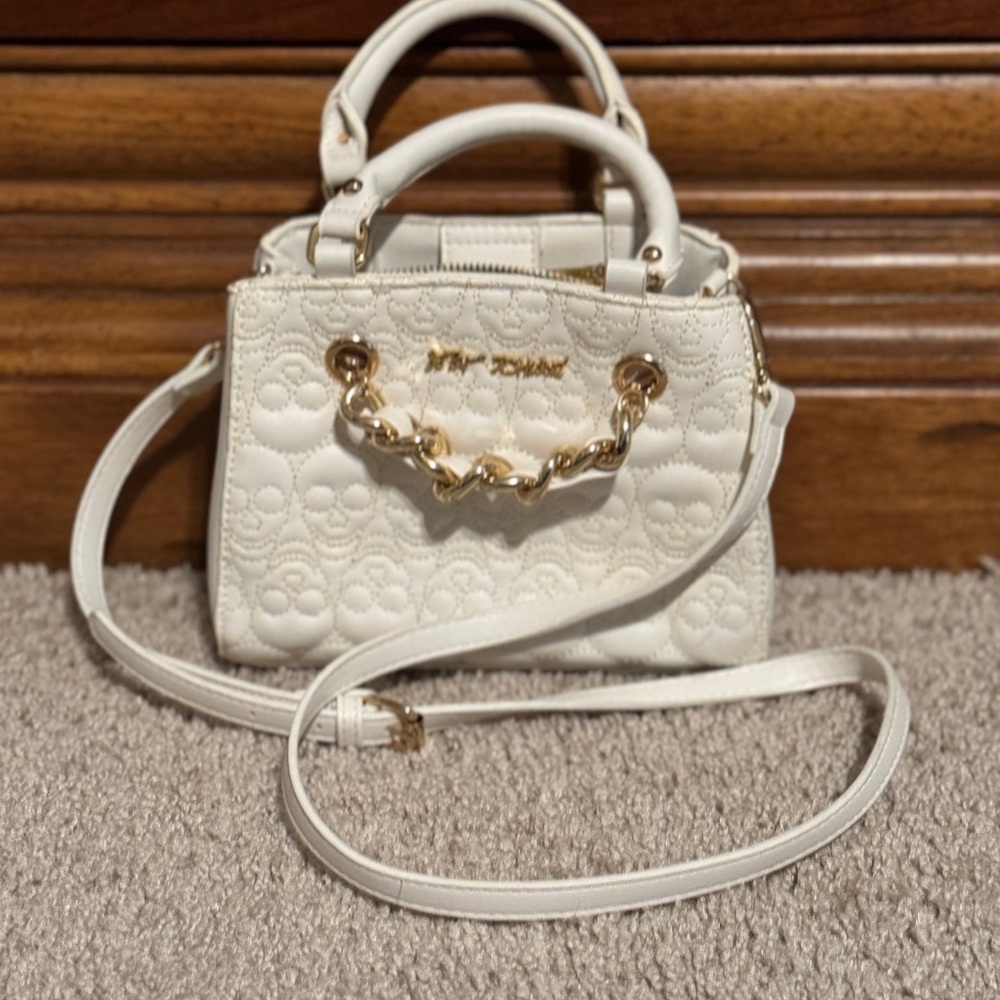 Betsey Johnson Skull Quilted Satchel